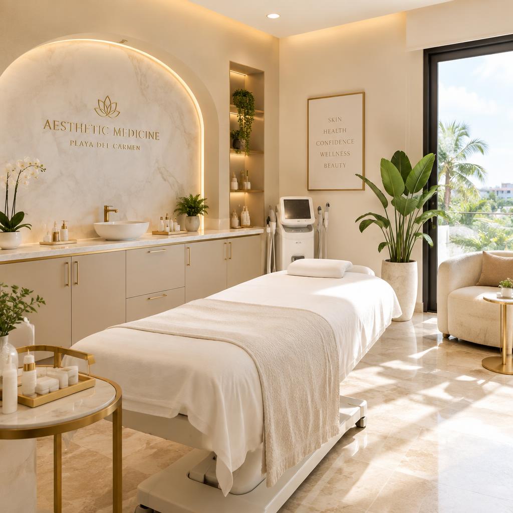 Cabina estética dentro de Colombian Botox en Playa del Carmen